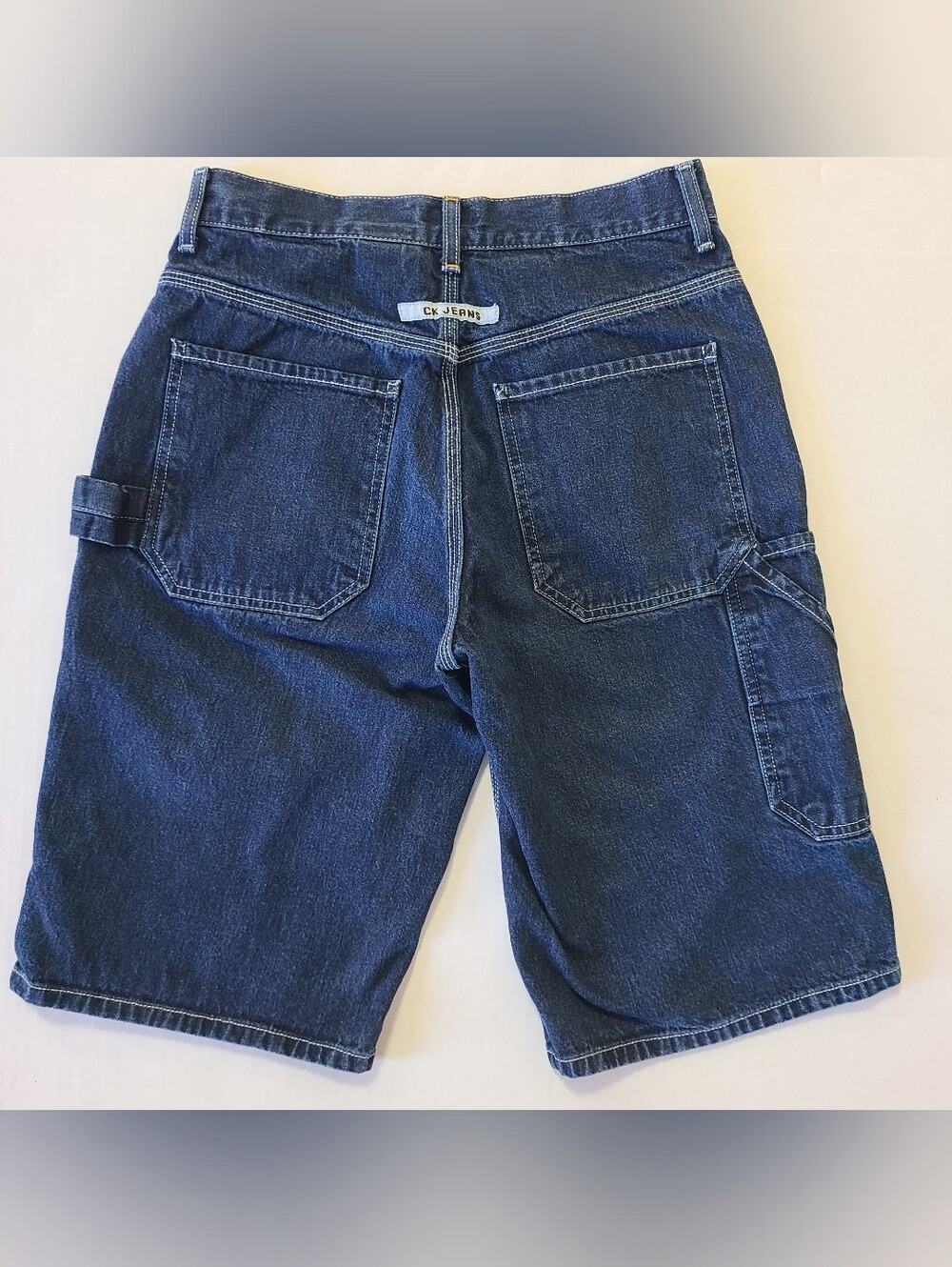 Vintage 90s Calvin Klein Carpenter Blue Denim Painter Short Size 28 Skate Baggy.